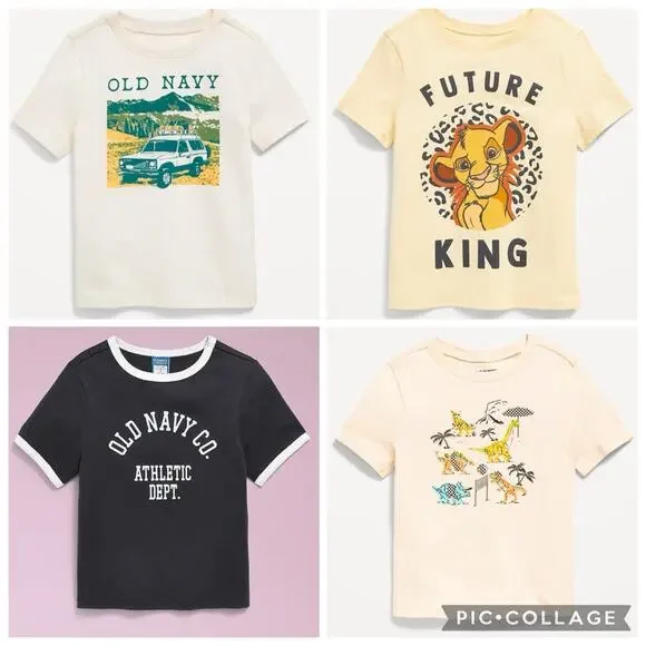 NEW Old Navy Toddler Boys Graphic T-Shirts Lot of 4 Short Sleeve 2T Future King - Picture 1 of 16